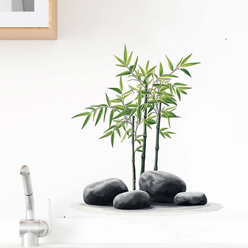 Ink Bamboo Wall Sticker Bathro - Home Bathroom Wall Tiles recension och pris