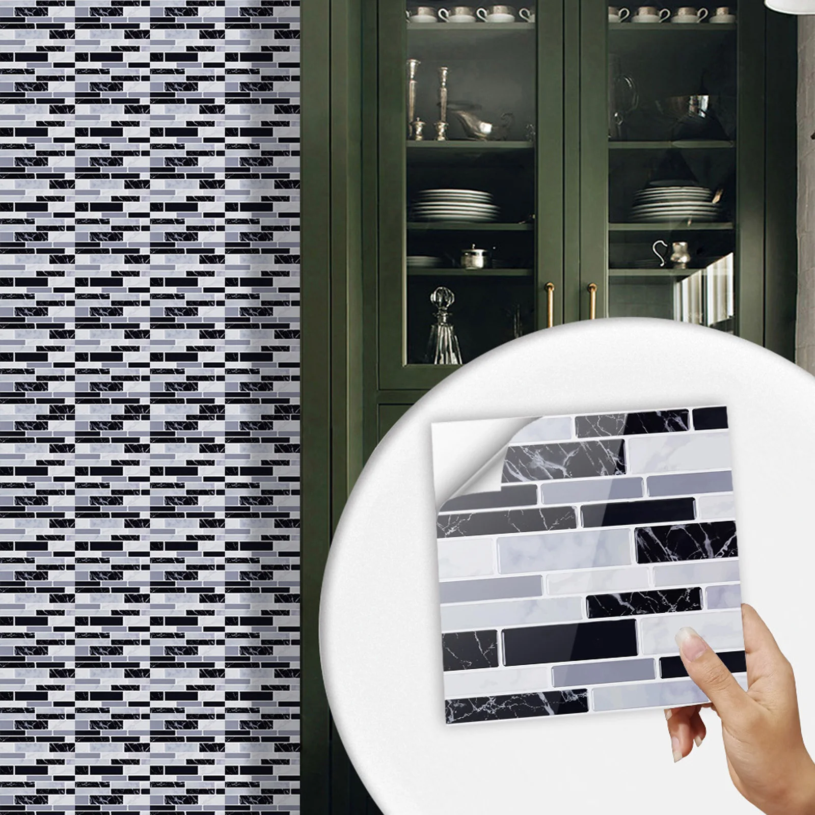10x Self-Adhesive 3D-Mosaic Ti - Home Bathroom Wall Tiles recension och pris