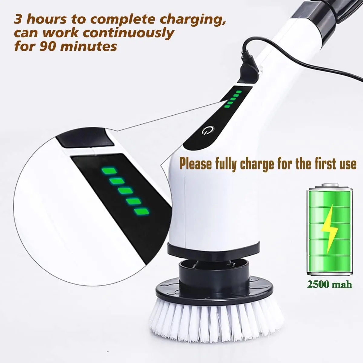 Powerful Cordless Electric Spi - Home Bathroom Cleaner recension och pris