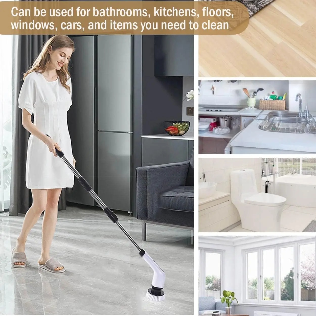 Powerful Cordless Electric Spi - Home Bathroom Cleaner recension och pris